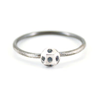 Faceted Blue Sapphire Stacking ring
