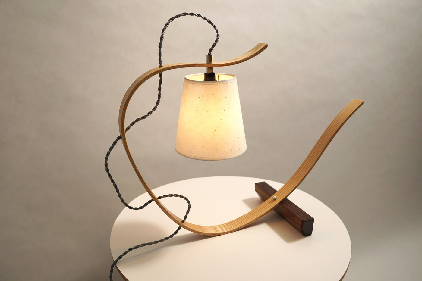 Bent Table Lamp in Ash