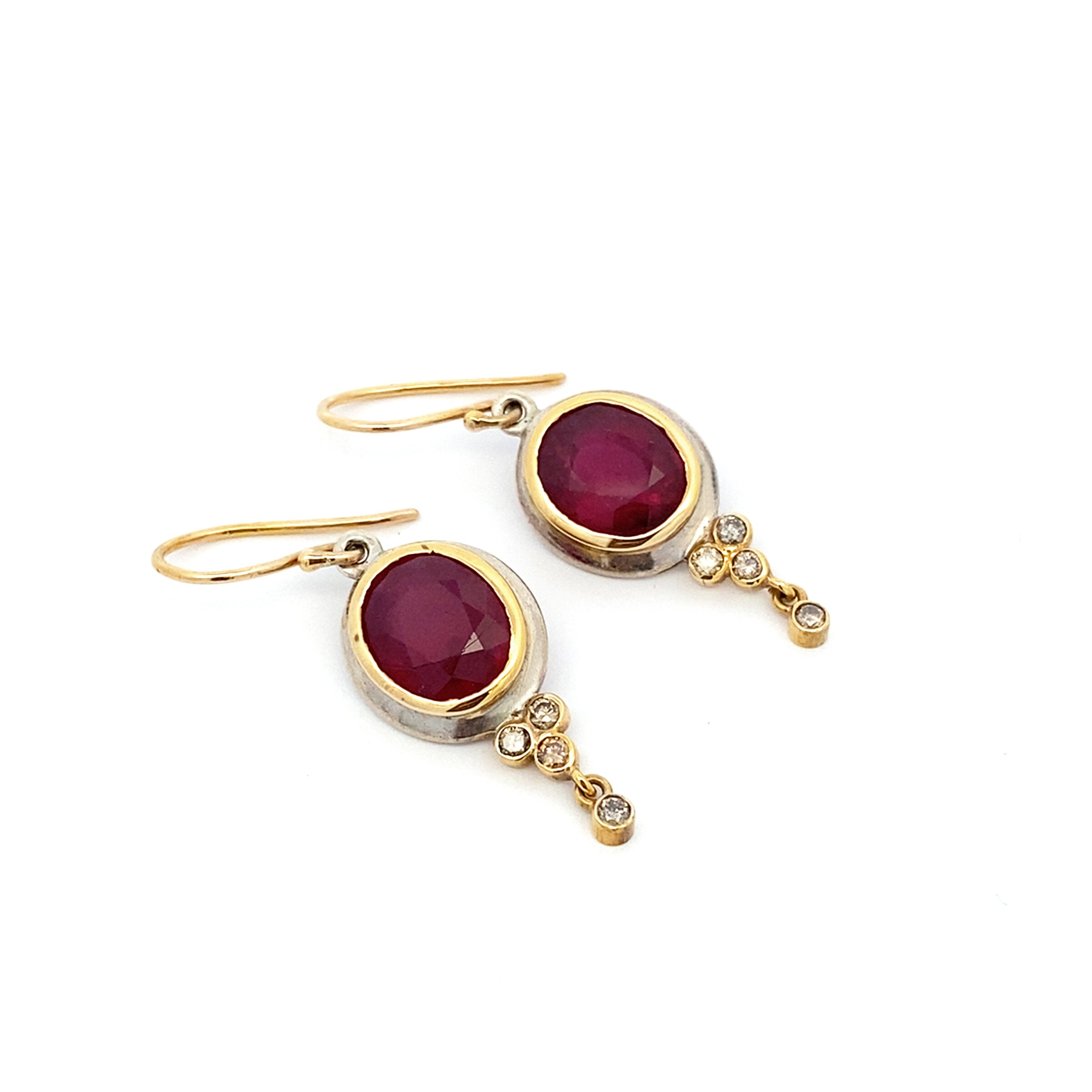 Ruby & Champagne Diamond Earrings