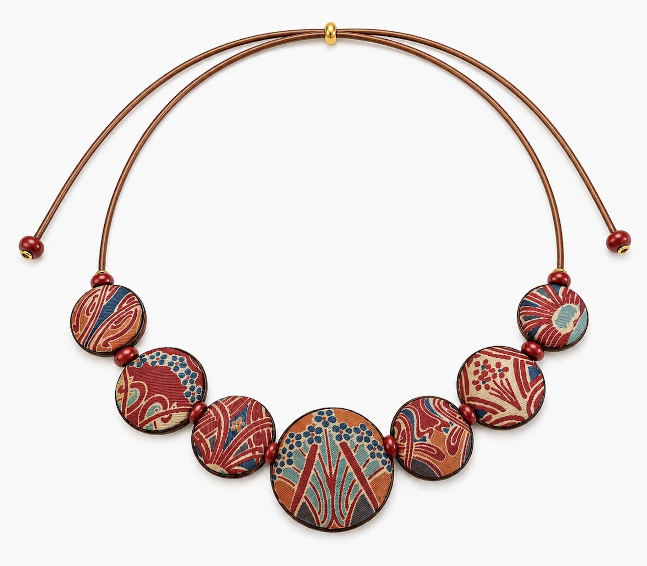 Art Nouveau Reversible Silk Necklace II