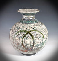 Copper Circles Raku Vase