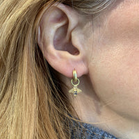 Small Bee Charm Hoop Earrings