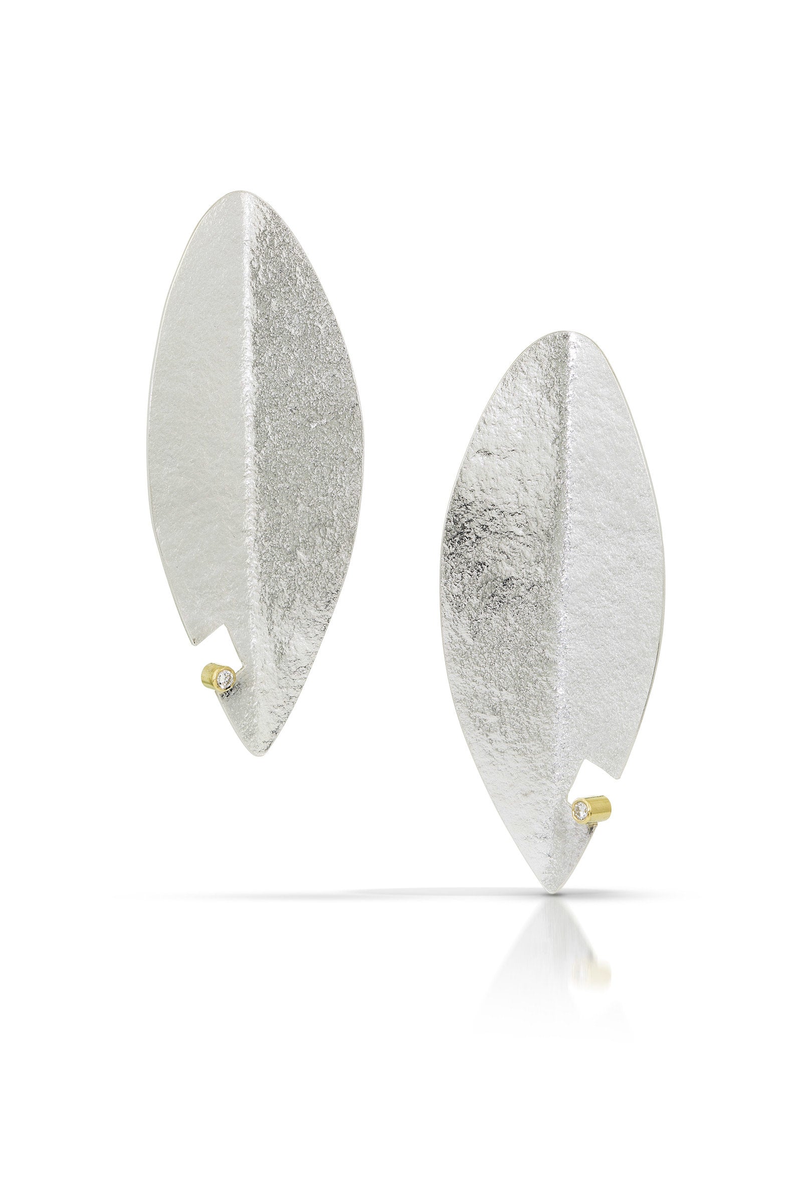 Diamond Leaf Earrings