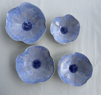 Carved Rim Crystalline Wall Bowls, Set of Four