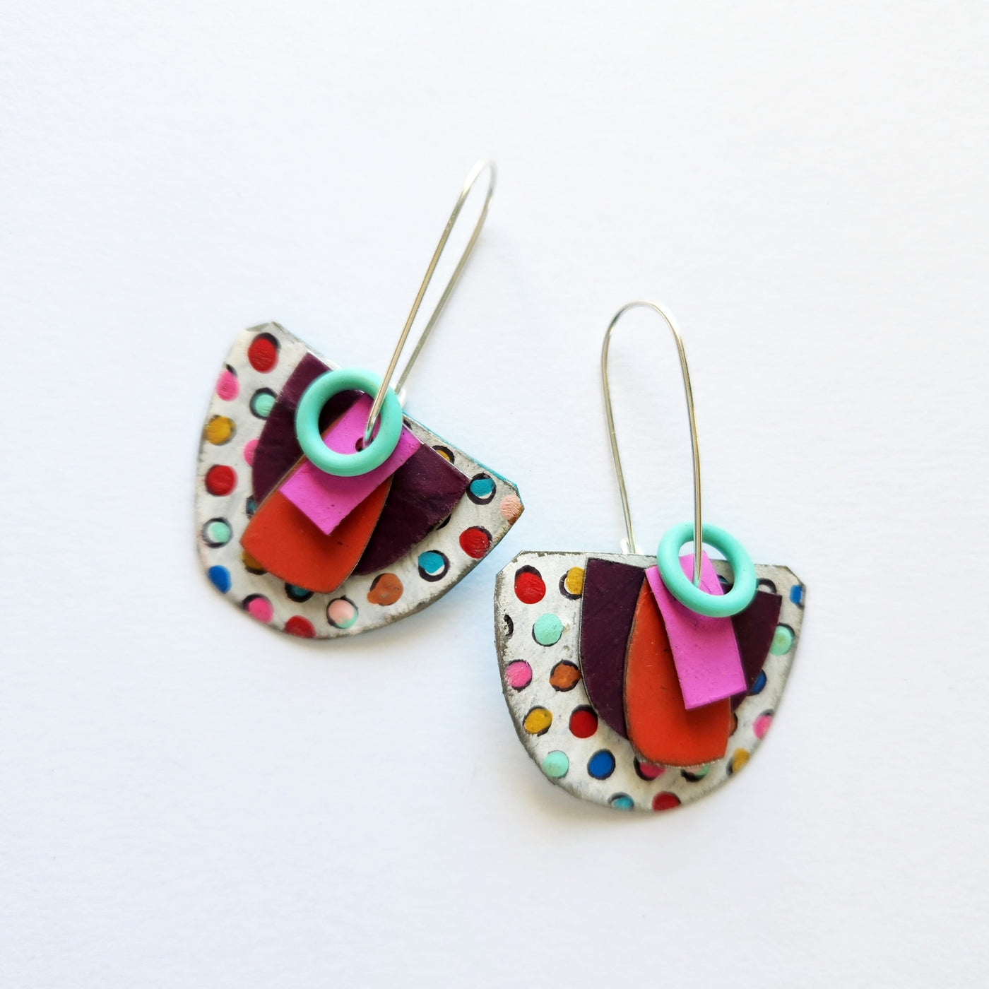 Polka Dot Half Moon Earrings