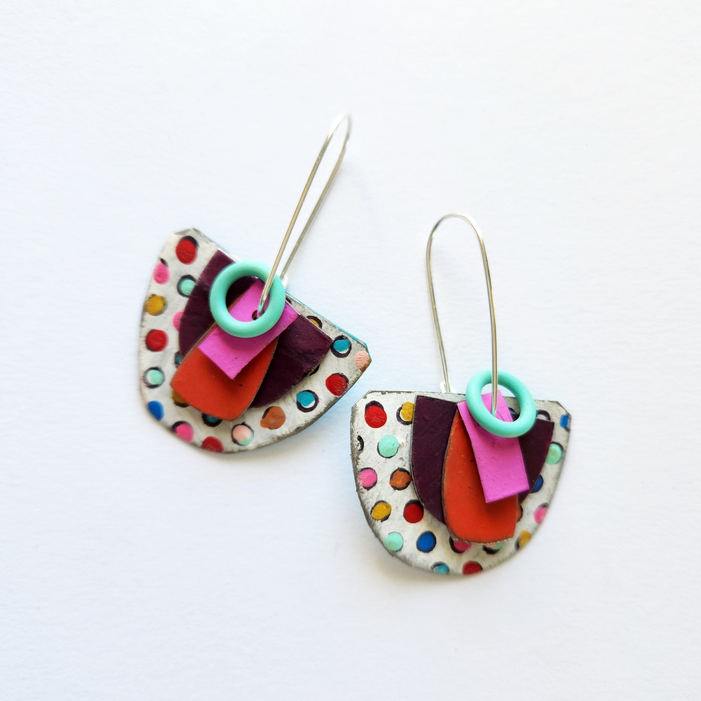 Polka Dot Half Moon Earrings