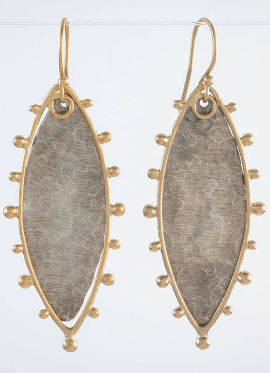 Spur Earrings in Mixed Metals