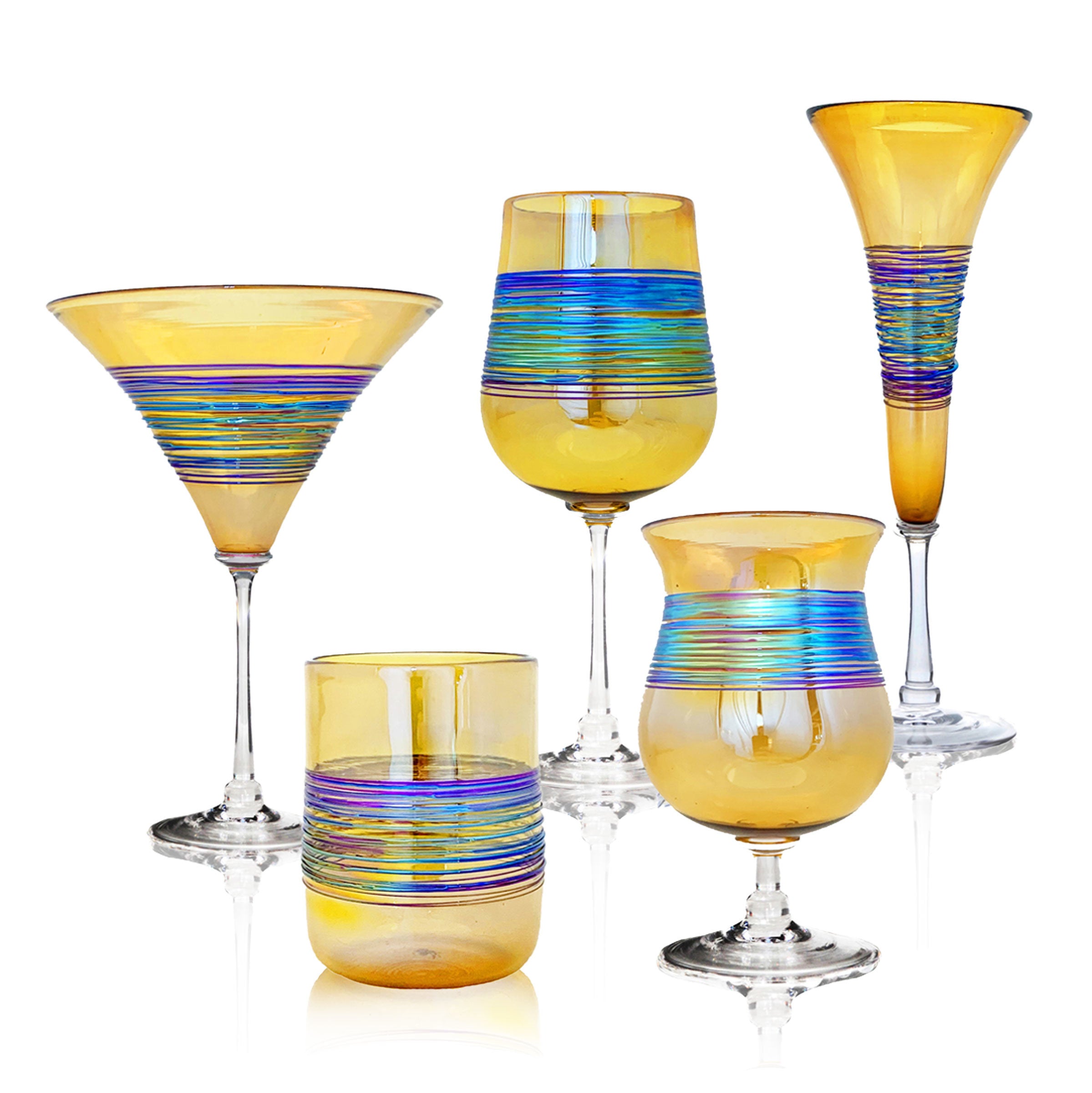Martini Glass, Tumbler Glass, White Wine Glass, Snifter Glass, Flute Glass