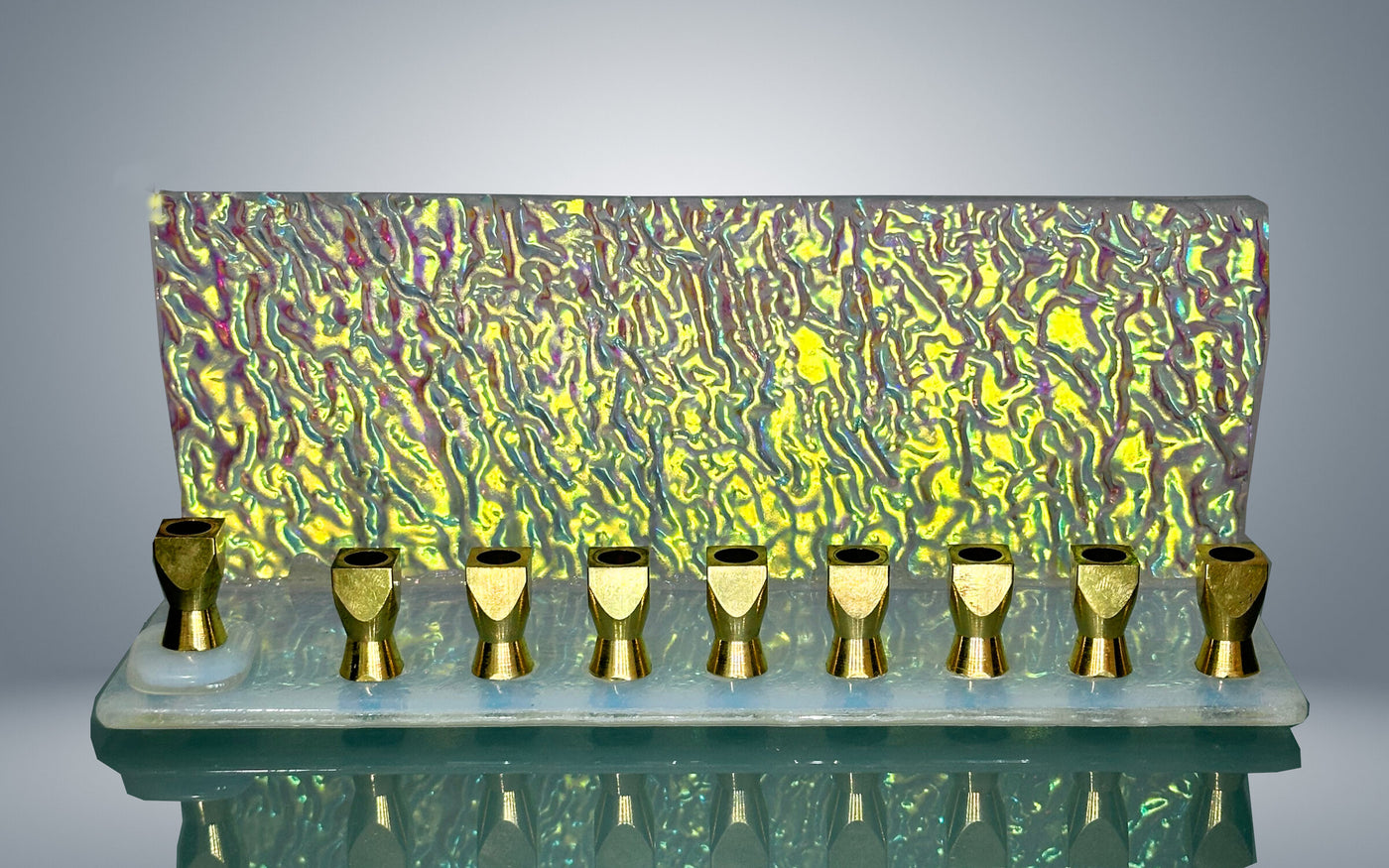 Golden Wave Menorah