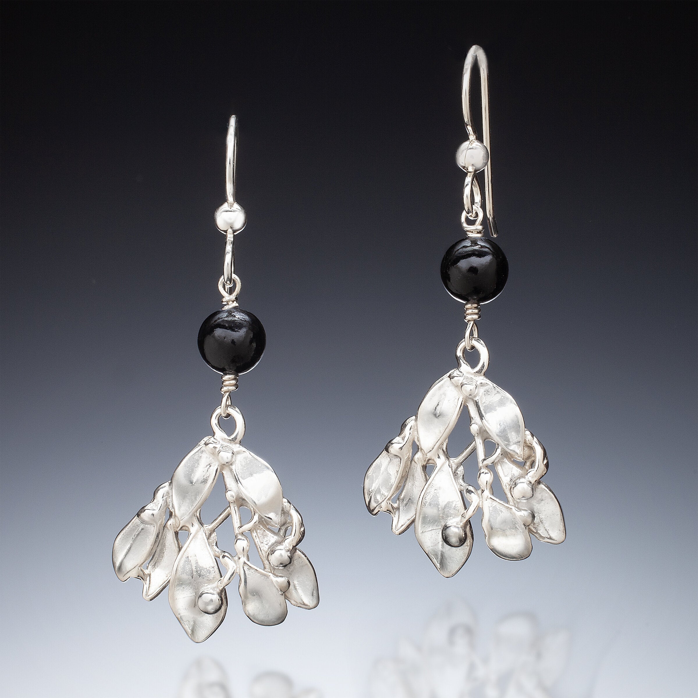 Leaf Bouquet Fan Earrings  
Black Onyx | Photo by Ralph Gabriner