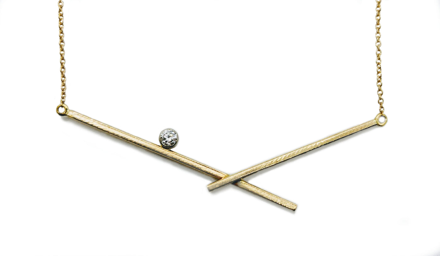 Contemporary Crossed-Bar Pendant