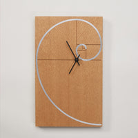 Fibonacci Spiral Clock in lacewood