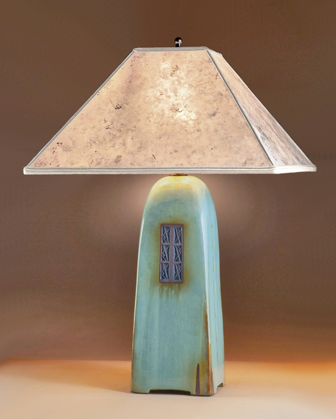 26 inch lamp with silver mica shade