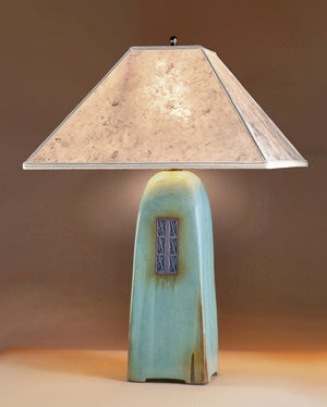 Hopewell Lamp in Onyx with Rust Squares · Artful Home