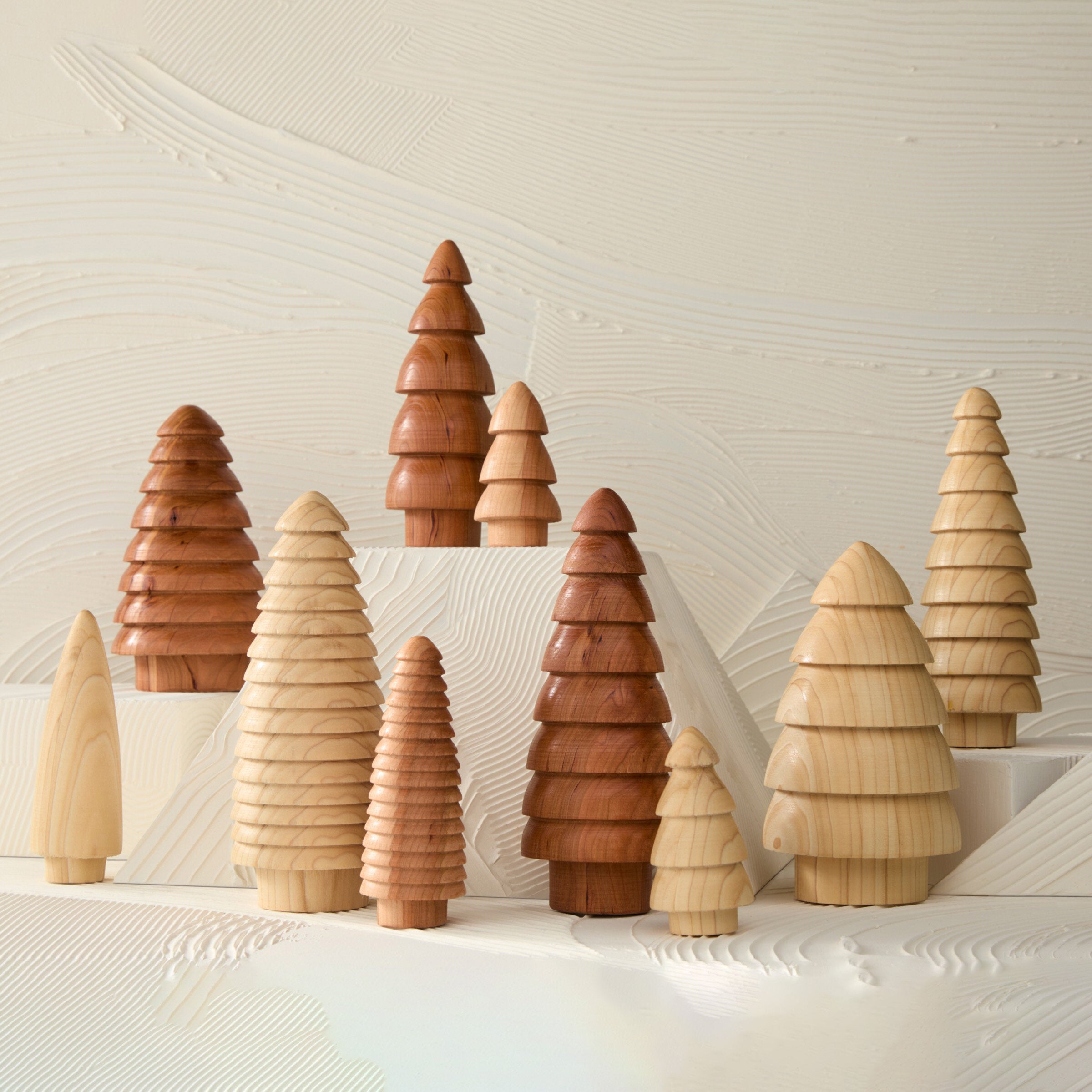T-スクェア・B.C.A.D. : Before Christ & Anno … Wooden Christmas Trees · Artful Home