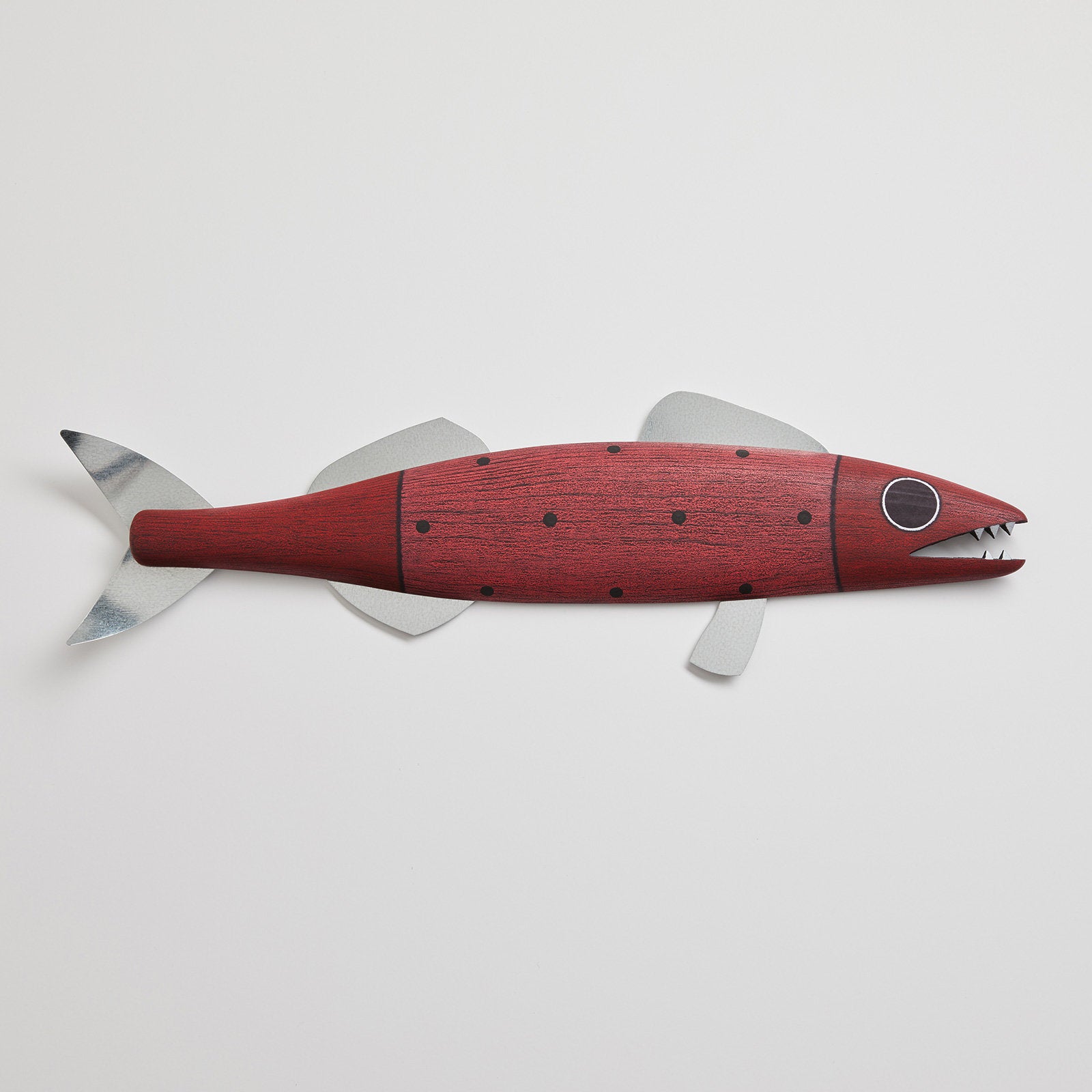 Medium Fish with Fins and Teeth in Red Dots
