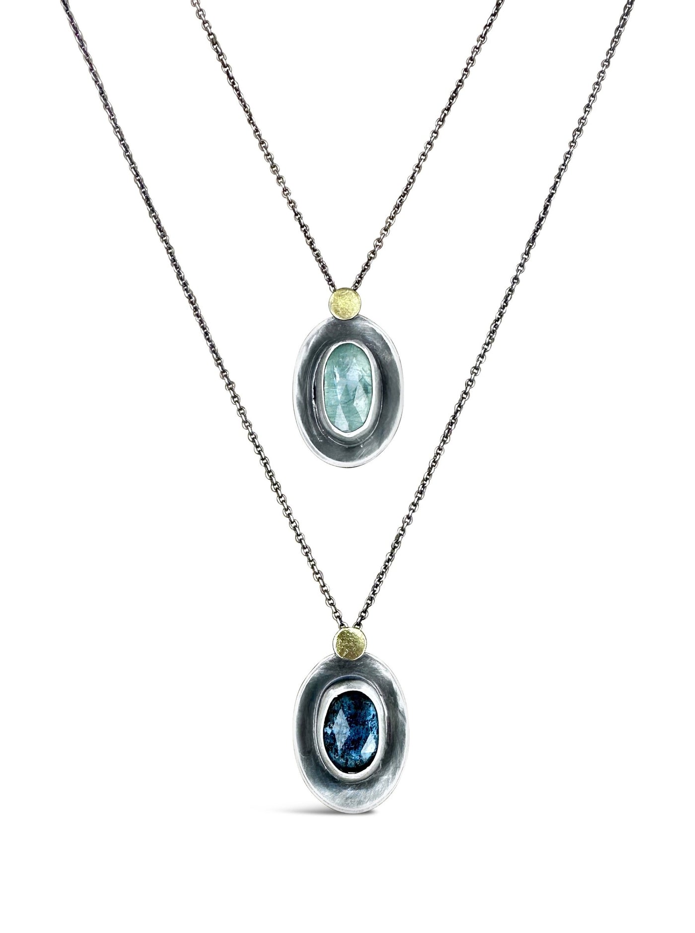 Light Blue Kyanite (above), Teal Blue Kyanite (below)