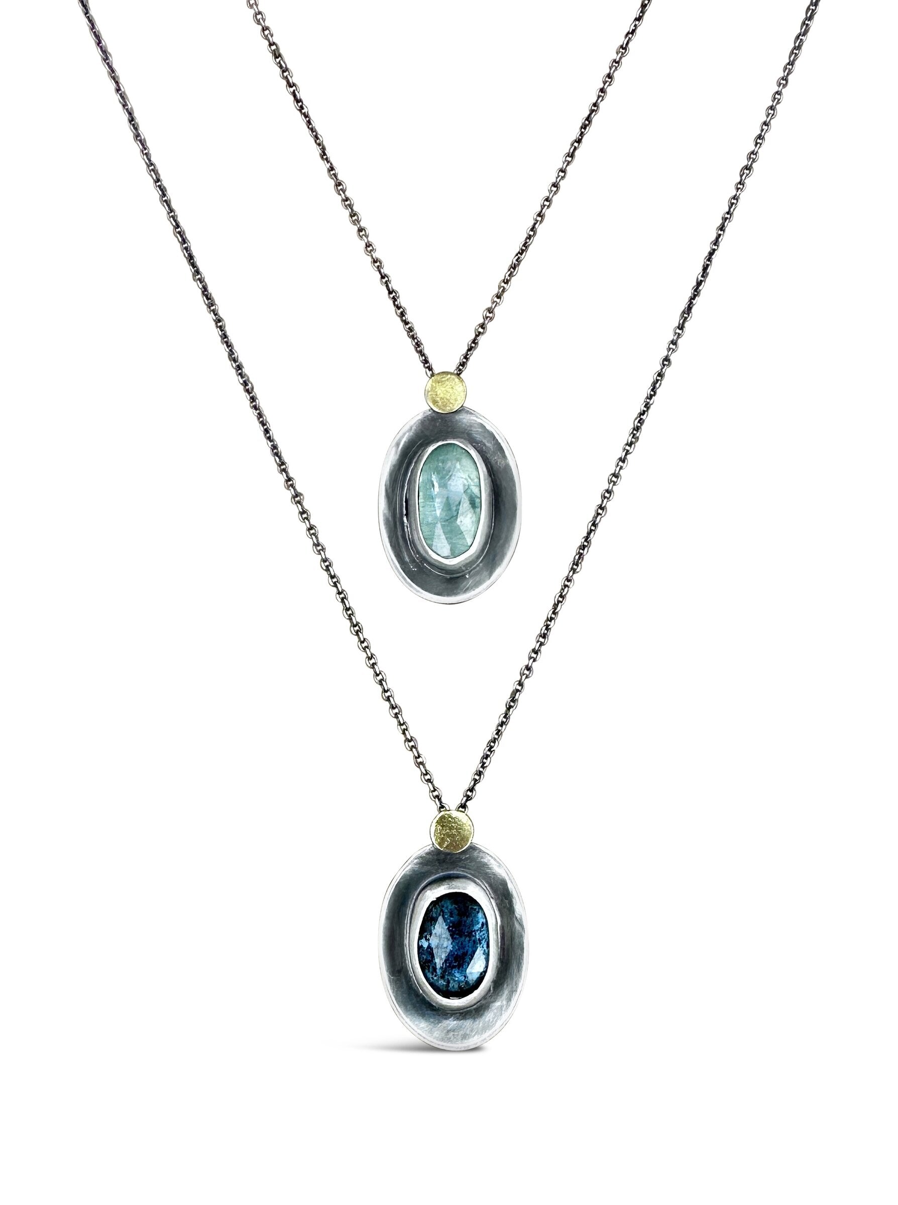 Light Blue Kyanite (above), Teal Blue Kyanite (below)