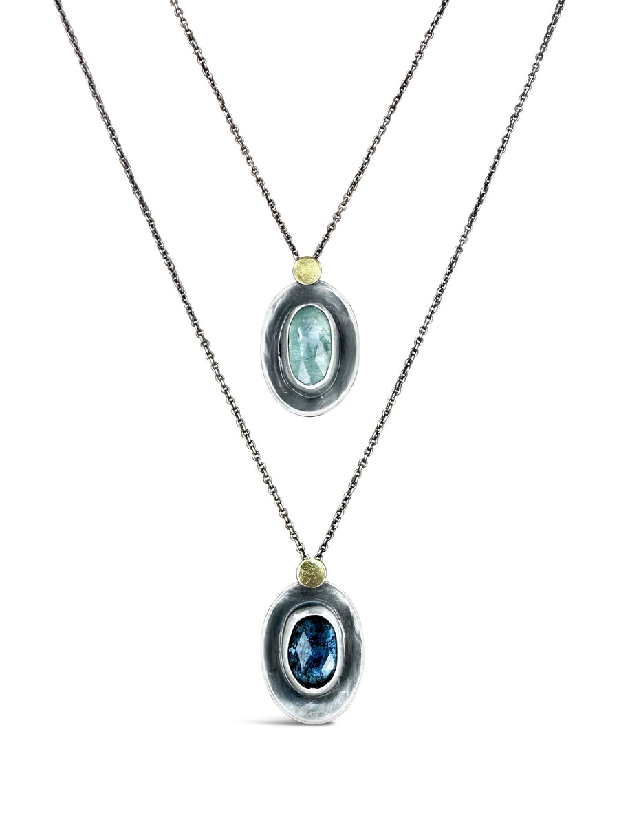 Light Blue Kyanite (above), Teal Blue Kyanite (below)