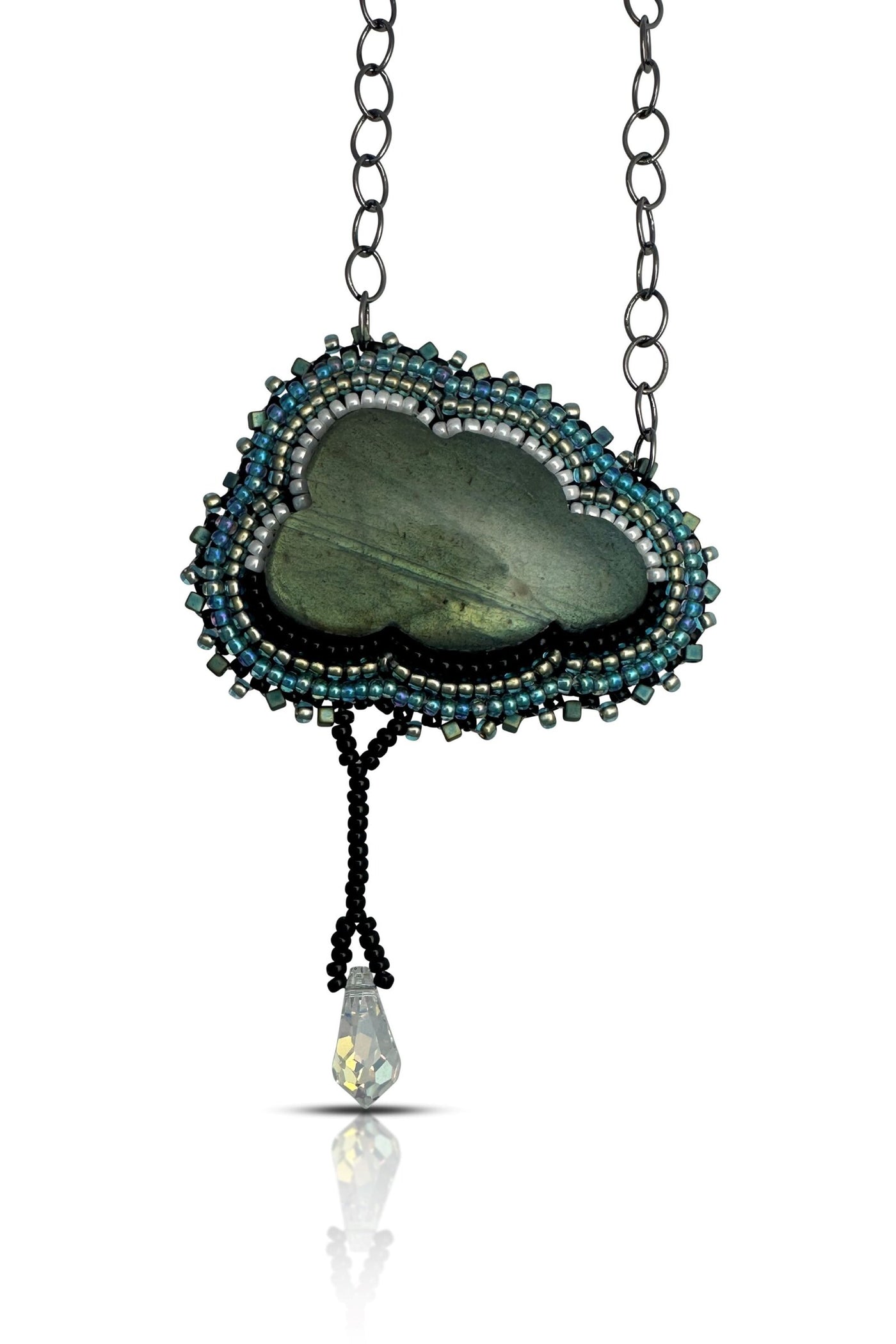 Sage Green Labradorite Cloud Pendant