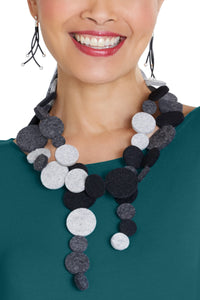 black & gray, shown with the Long Four Pearl Earrings by Kathleen Lamberti