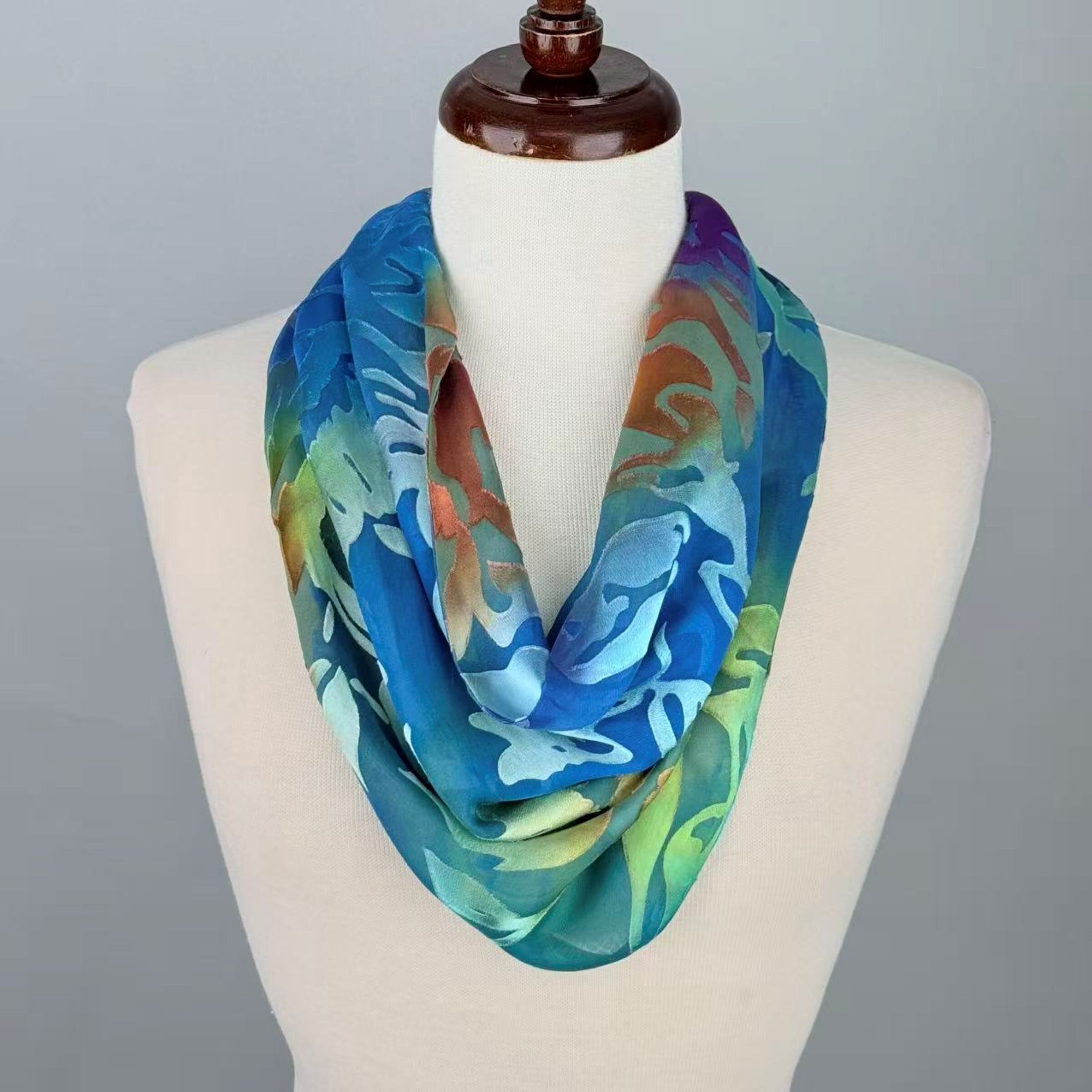 Silk Devore Necklace Scarf