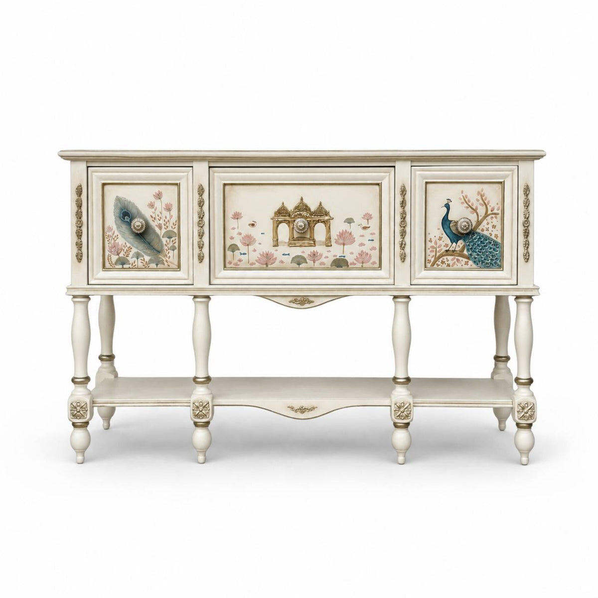 Peacock Garden Ivory Console
