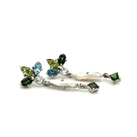 Green Gemstone Bouquet Earrings