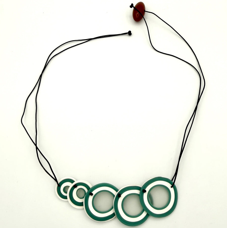 Turquoise & White Ringed Necklace
