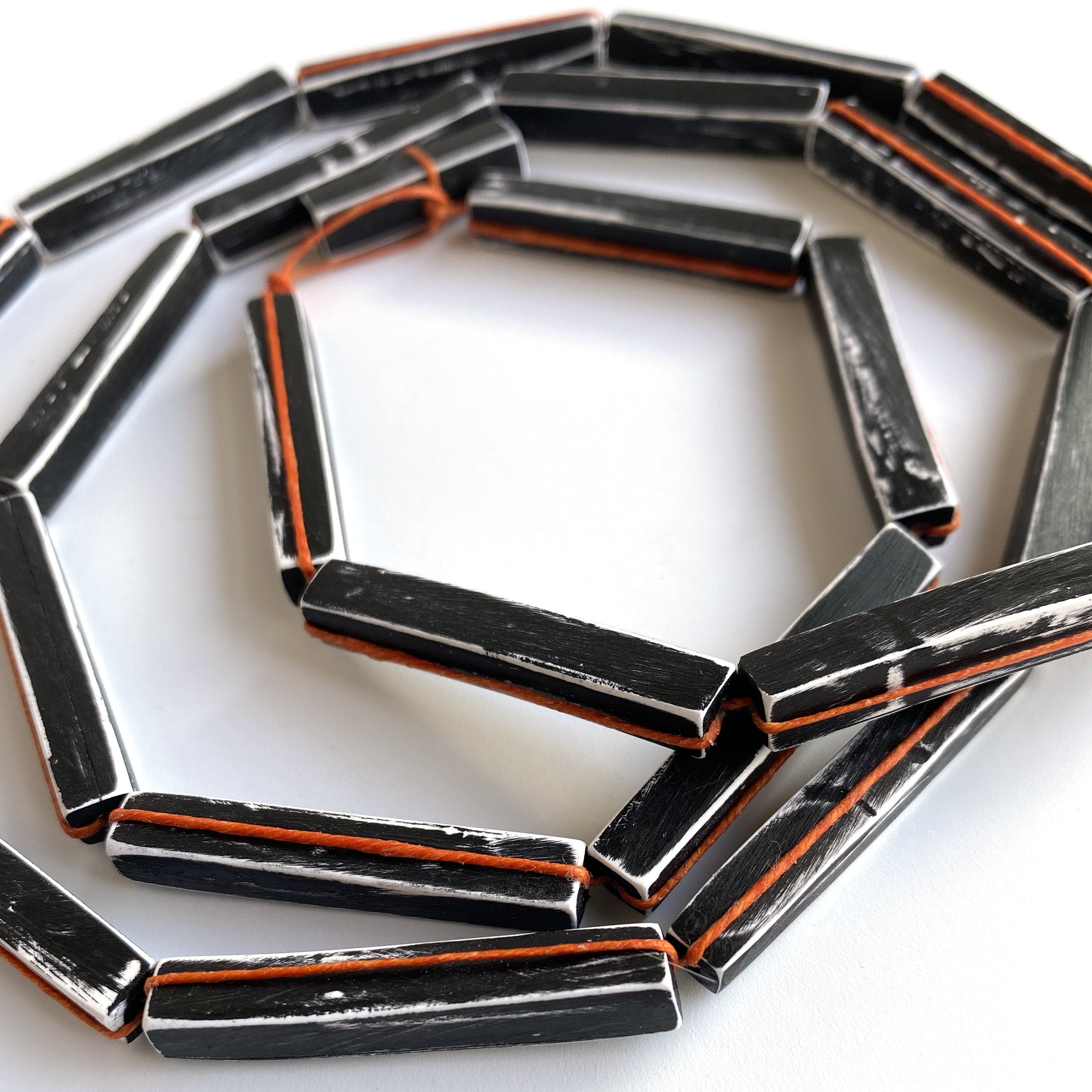 Weathered Bar Stitched Necklace
