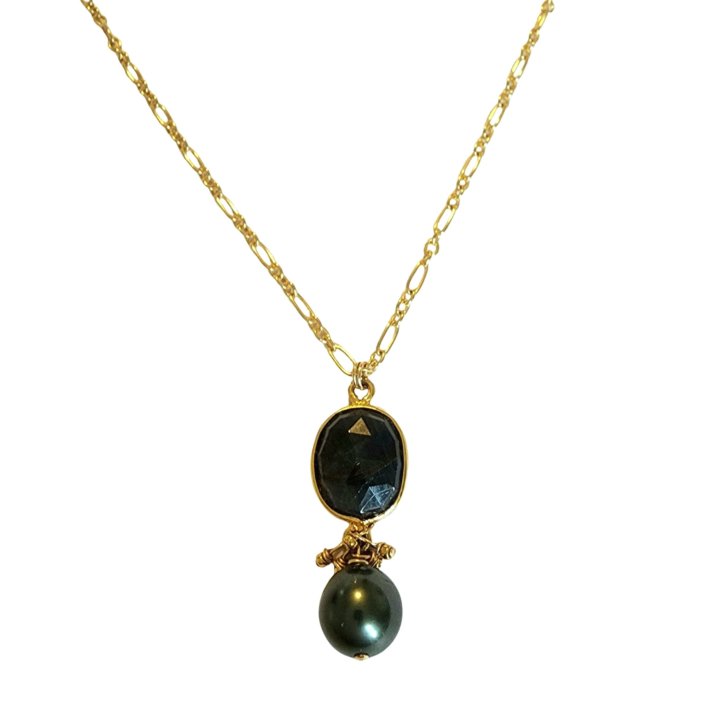Radiant Sapphire & Pearl Necklace