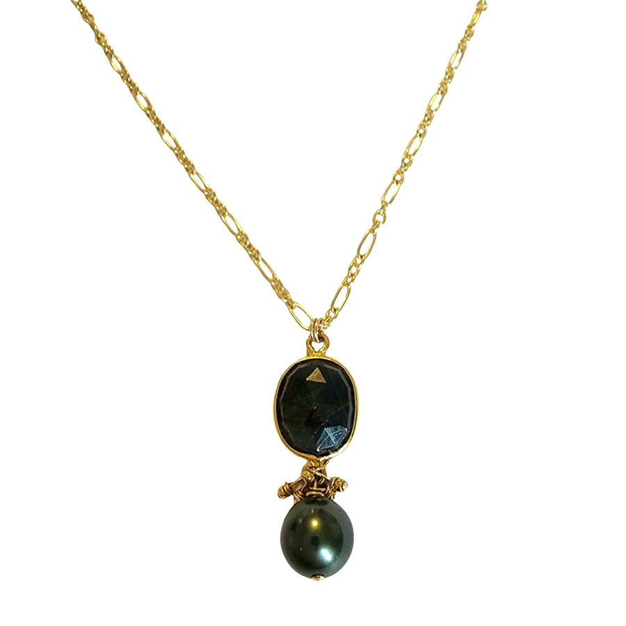 Radiant Sapphire & Pearl Necklace