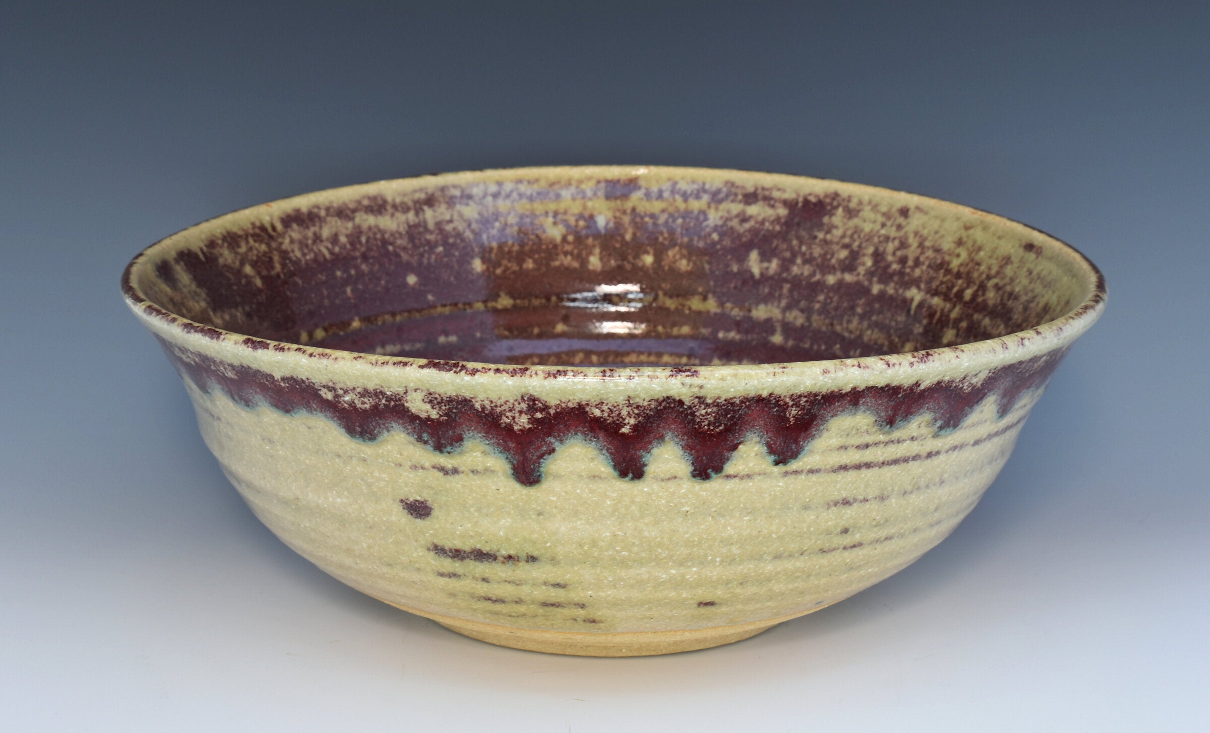 Red Stoneware Serving Bowl