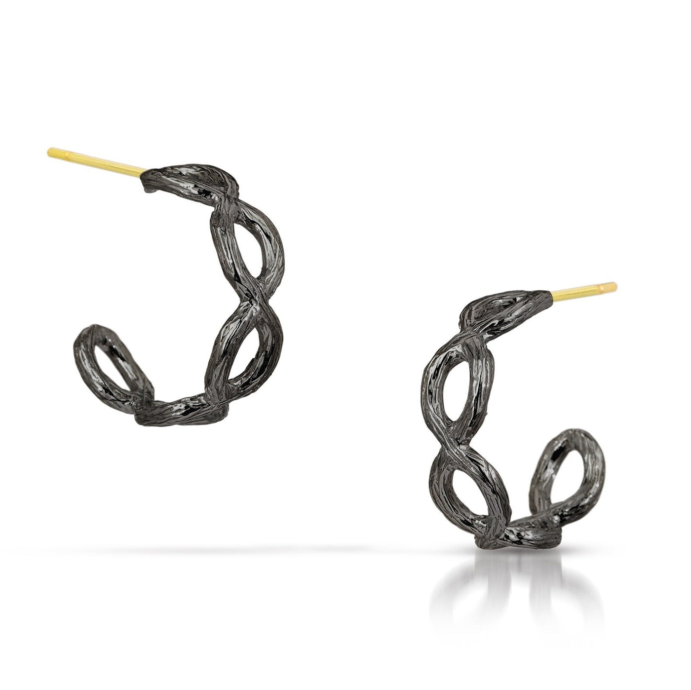 Medium, Oxidized Silver, 18k Gold Posts | Photo by Cole Rodger Photographics