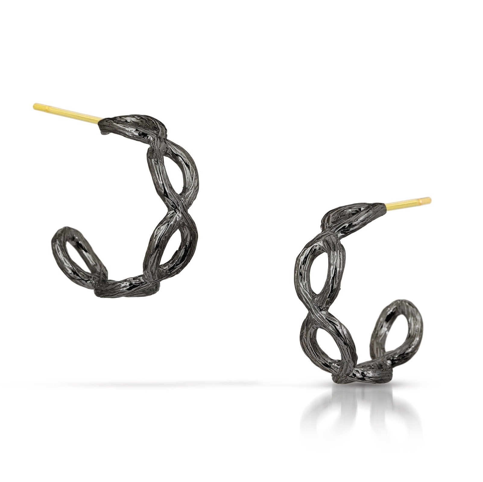 Medium, Oxidized Silver, 18k Gold Posts | Photo by Cole Rodger Photographics