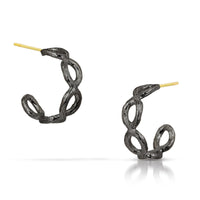 Medium, Oxidized Silver, 18k Gold Posts | Photo by Cole Rodger Photographics