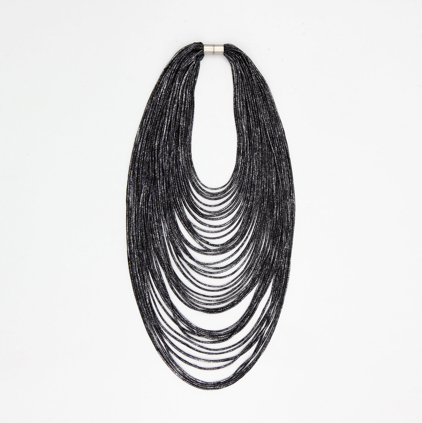 Silver Print Multi Strand Necklace
