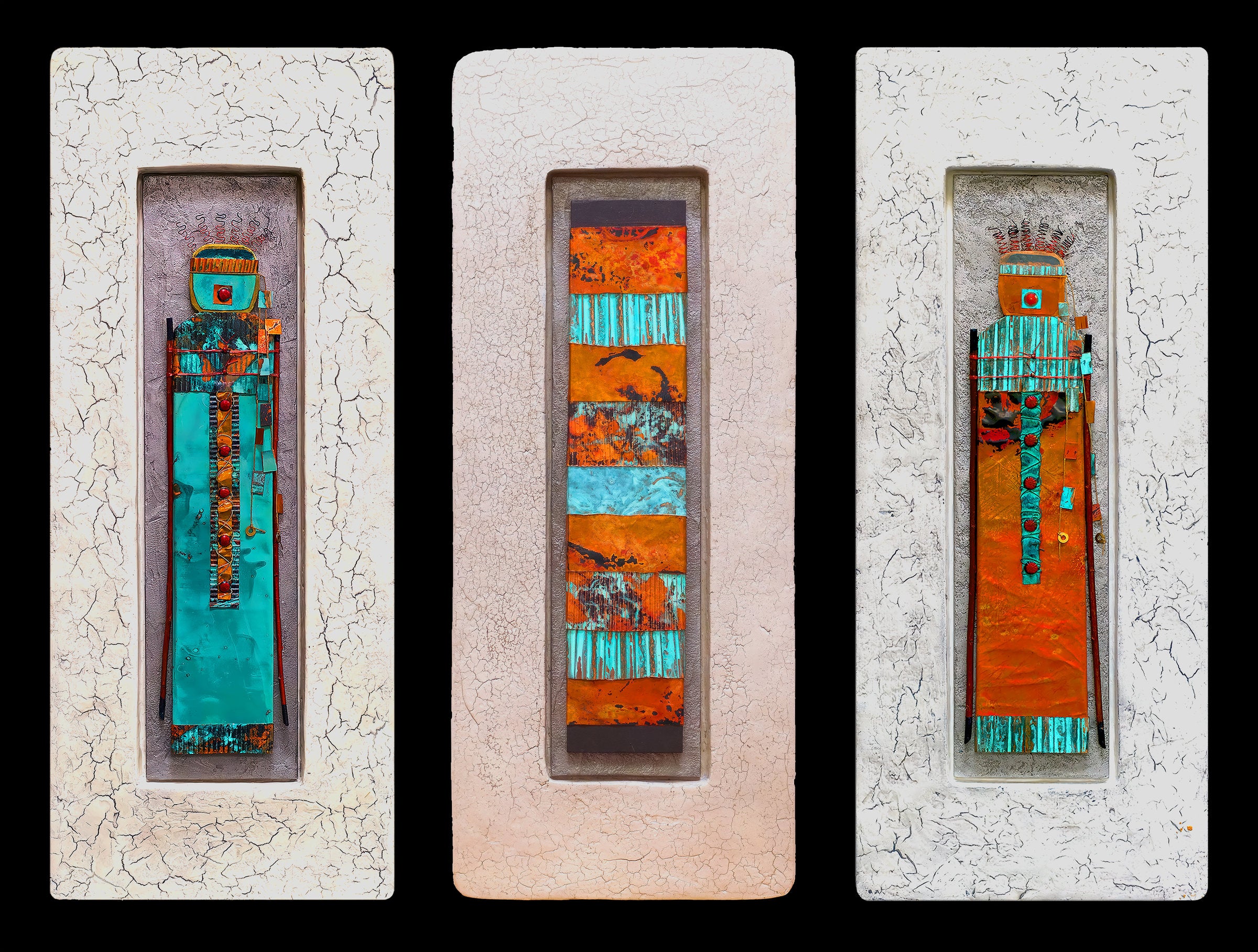  Opening Triptych: Two Stone Guardians / One Torn Metal