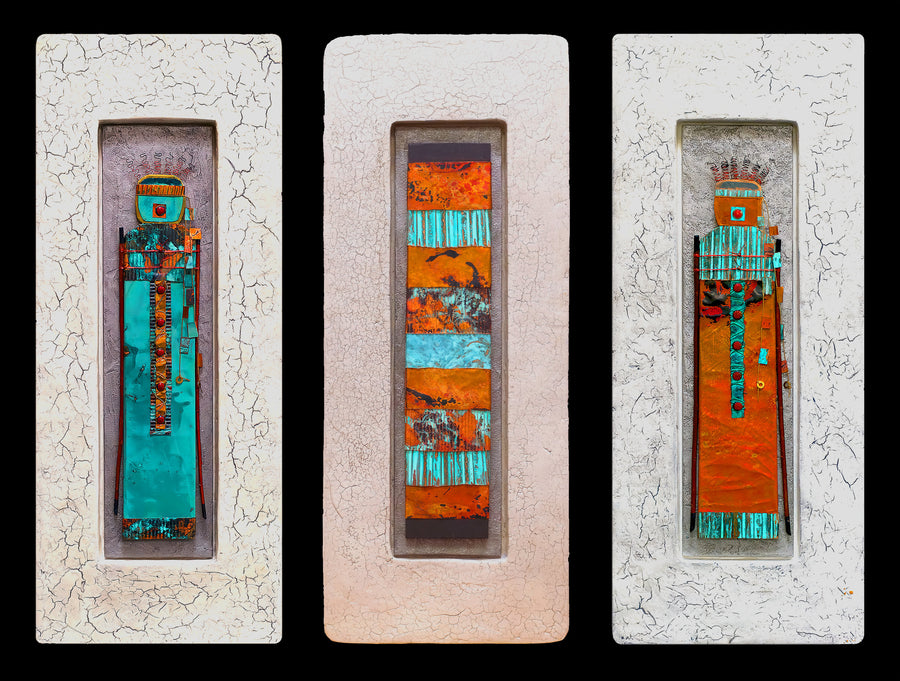 Opening Triptych: Two Stone Guardians / One Torn Metal | Photo by Wolfgang Gersch