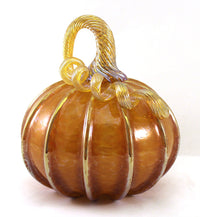Small Topaz Pumpkin with Gold Stripes