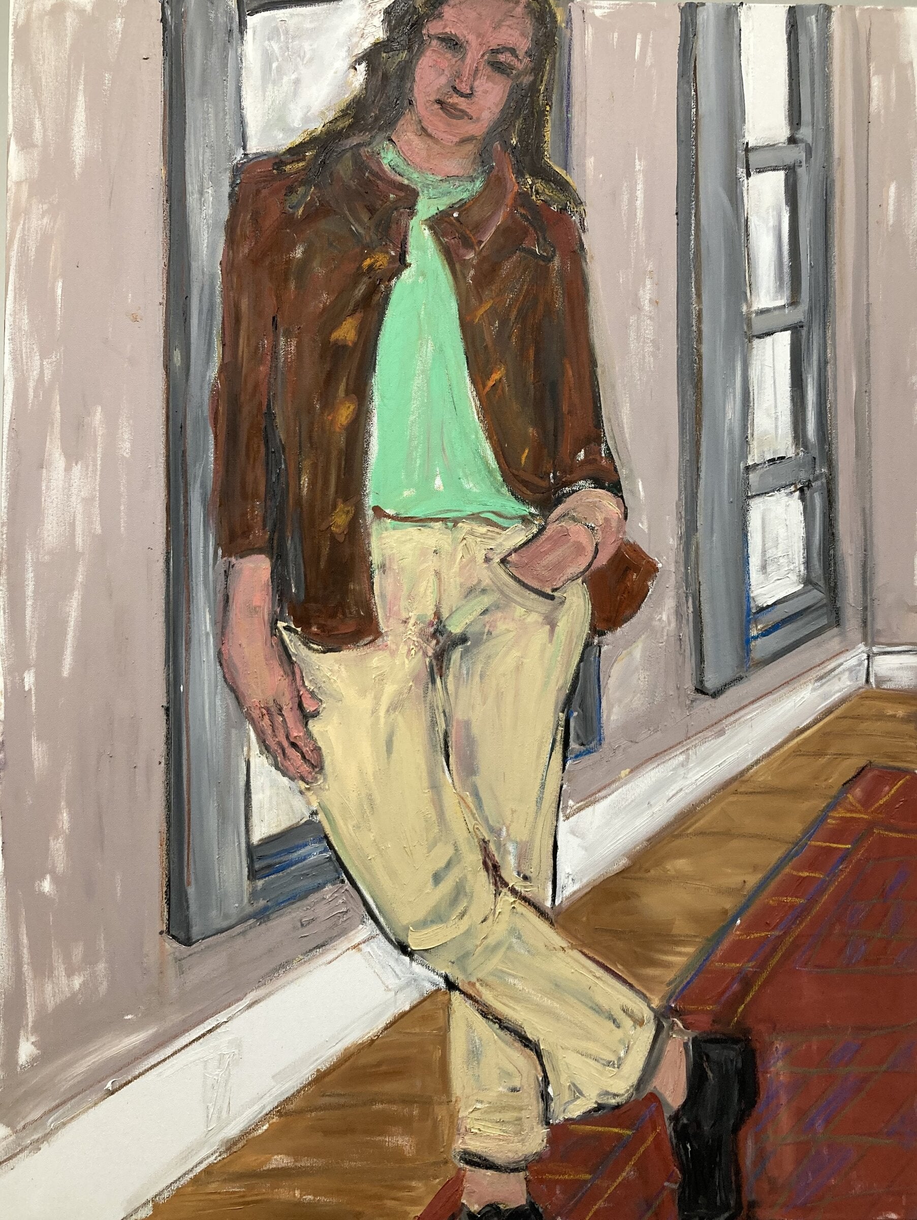 Girl with Brown Hair in Hall