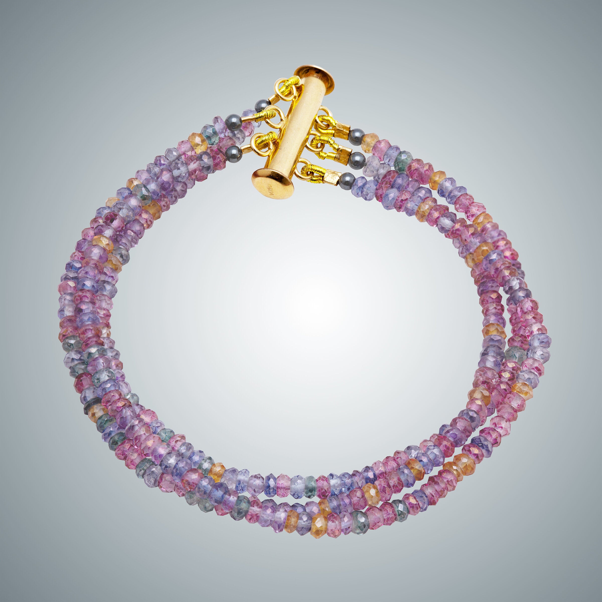 Pale Blue & Pink Quartz Bracelet