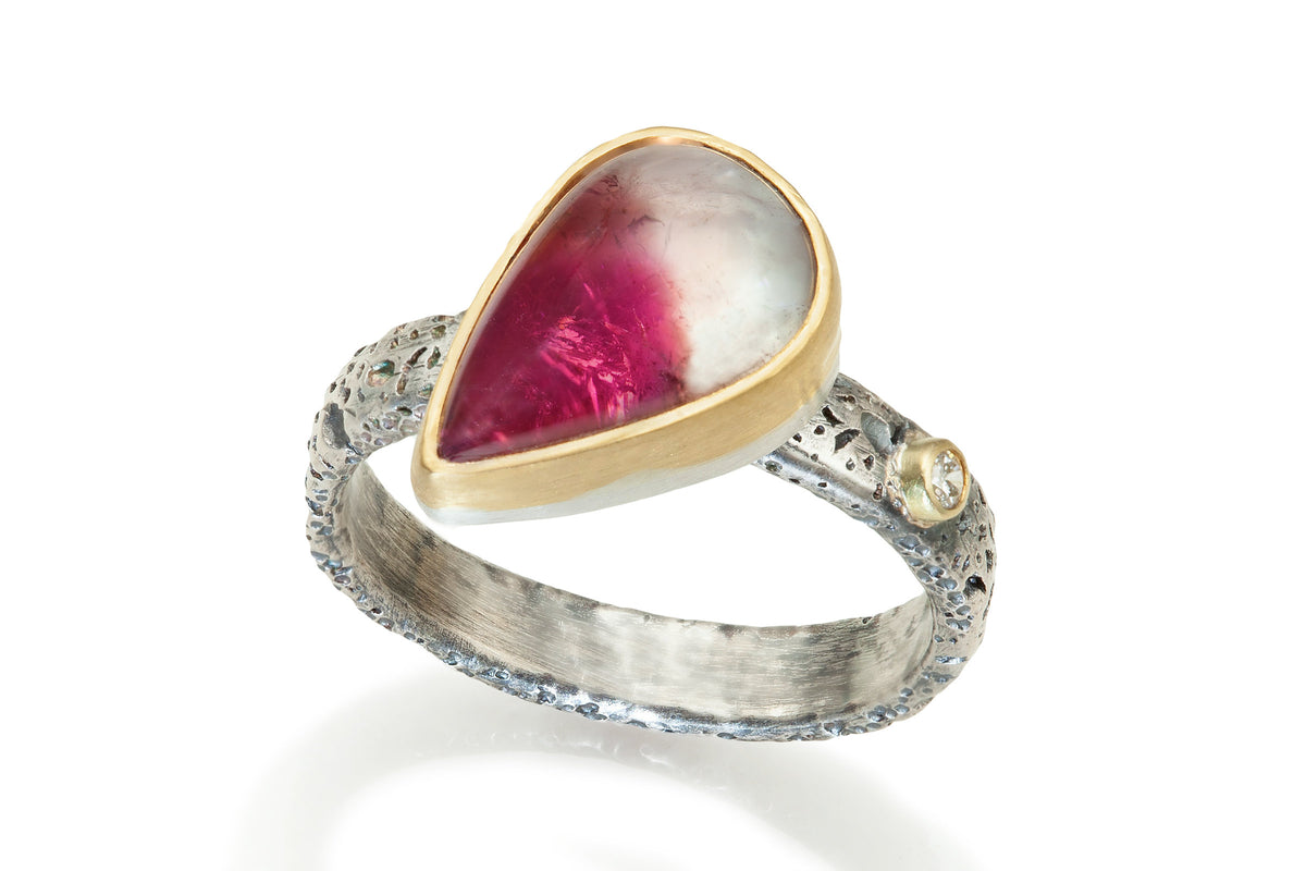 Zora Ring with Bicolor Tourmaline and Diamond