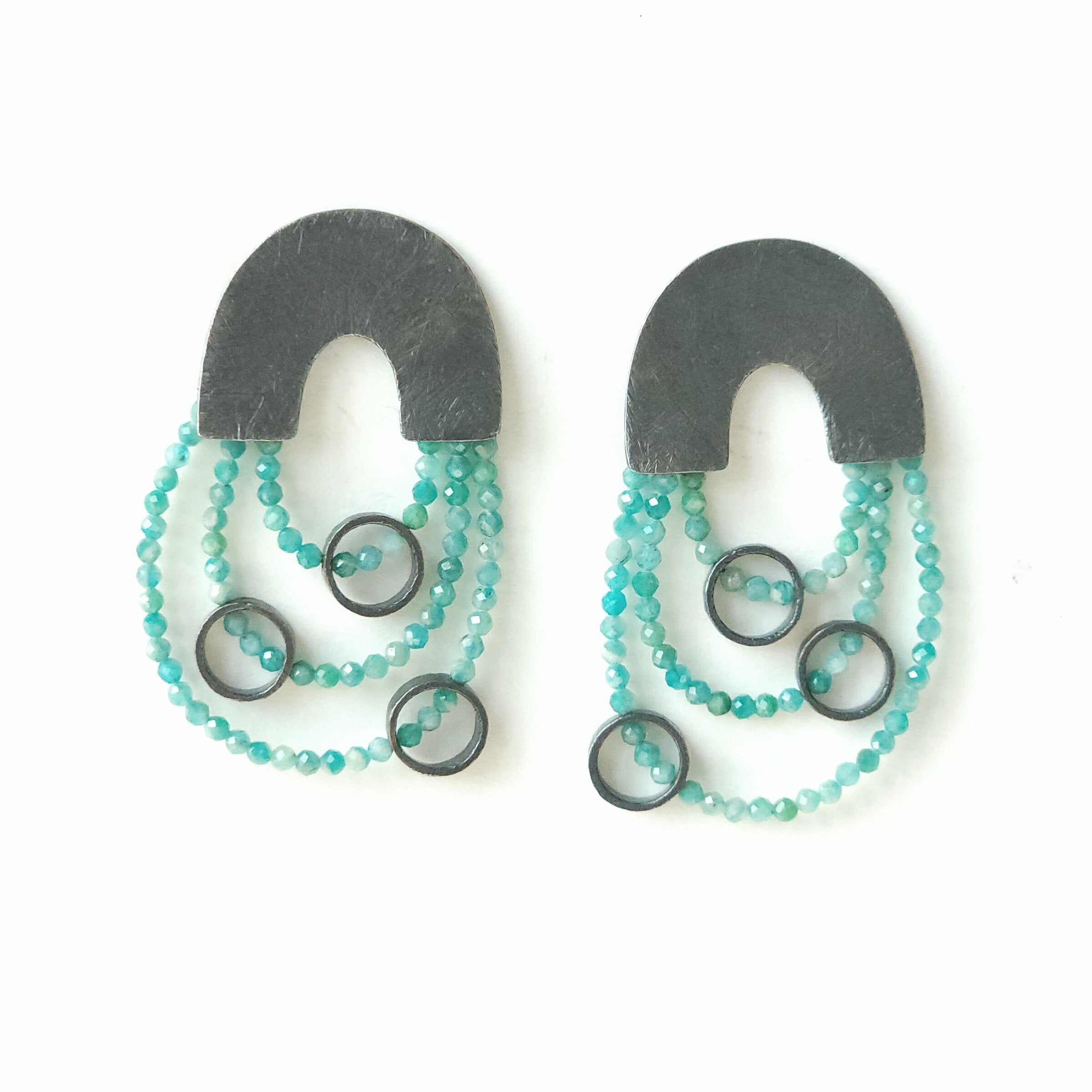 Carved Three Strand Arch Earrings