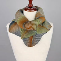 Pleated Silk Loop Scarf