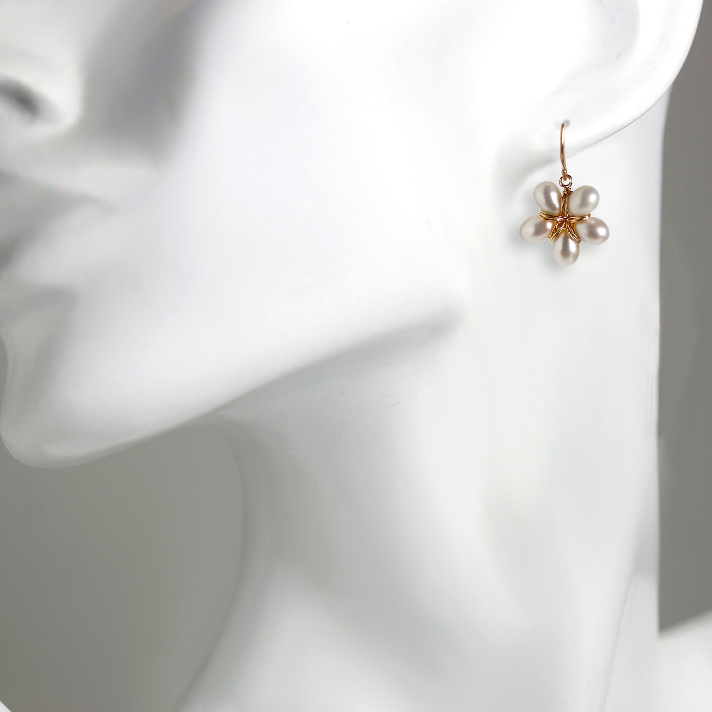 Freshwater Pearl Flower Earrings