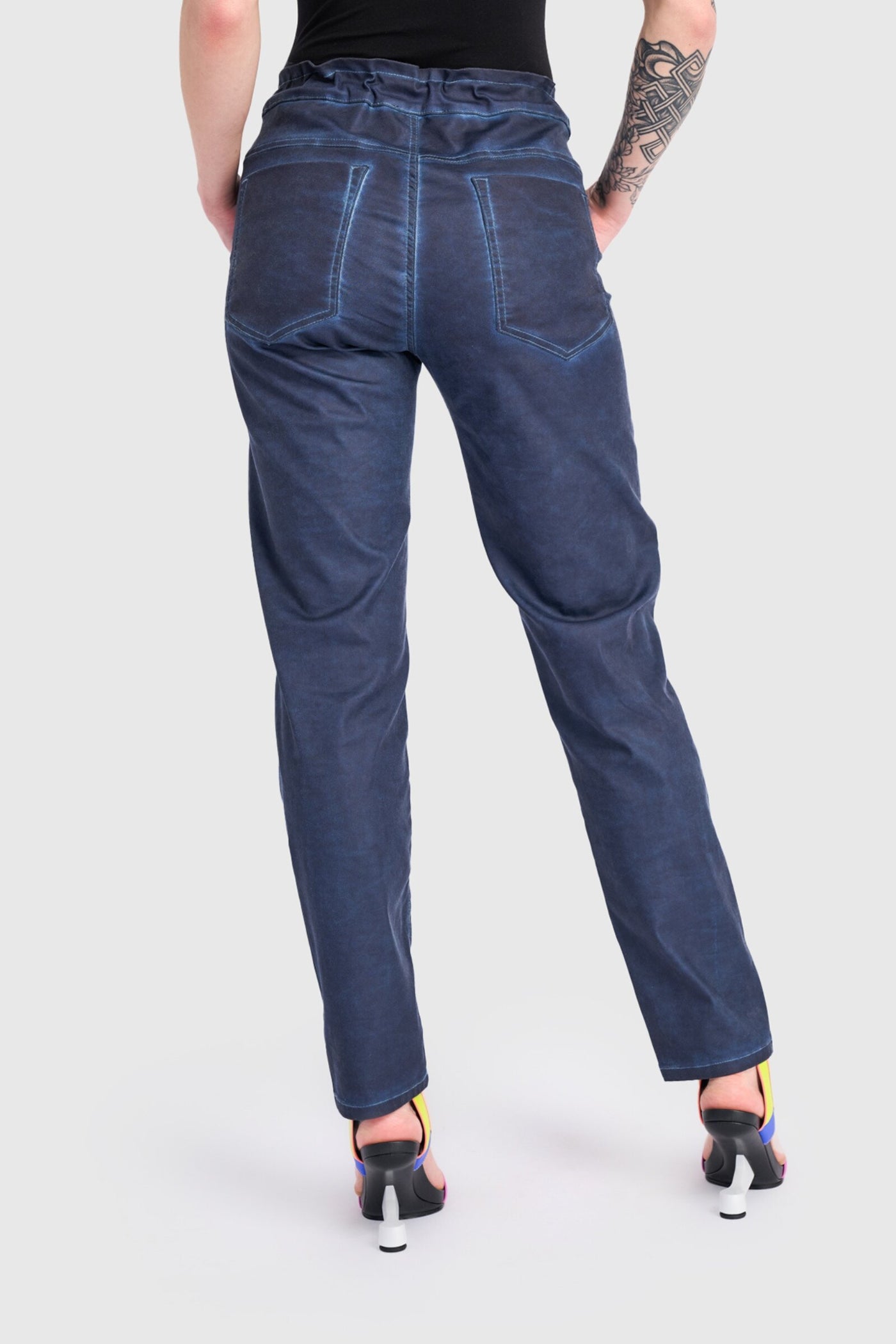 Washed Navy Ventura Drawstring Pant