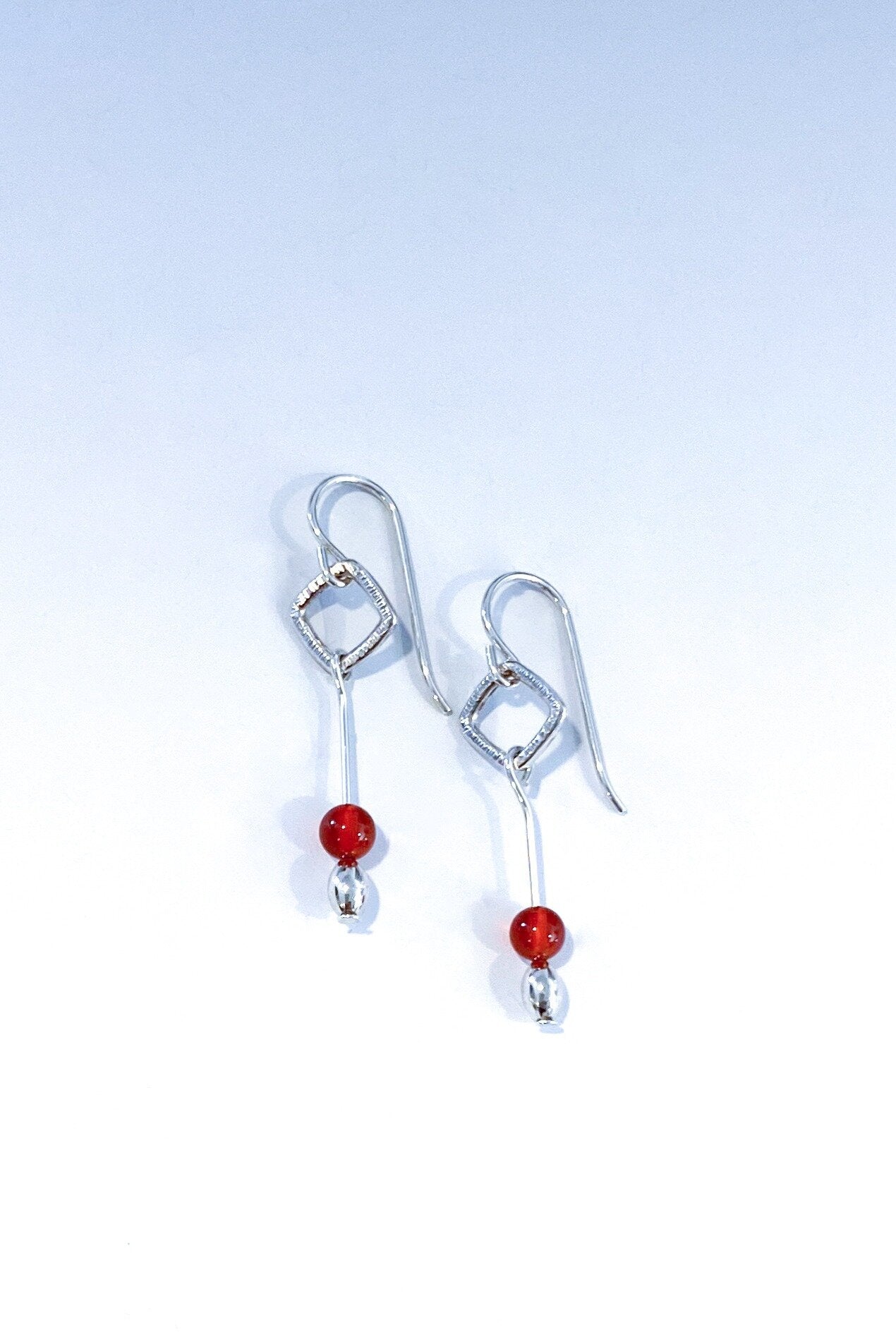 Carnelian Bead Drop Earrings