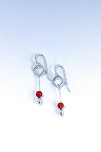 Carnelian Bead Drop Earrings