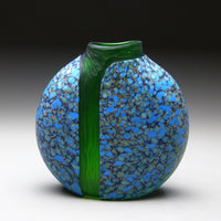 Blue Cascade Vase  with Green Interior